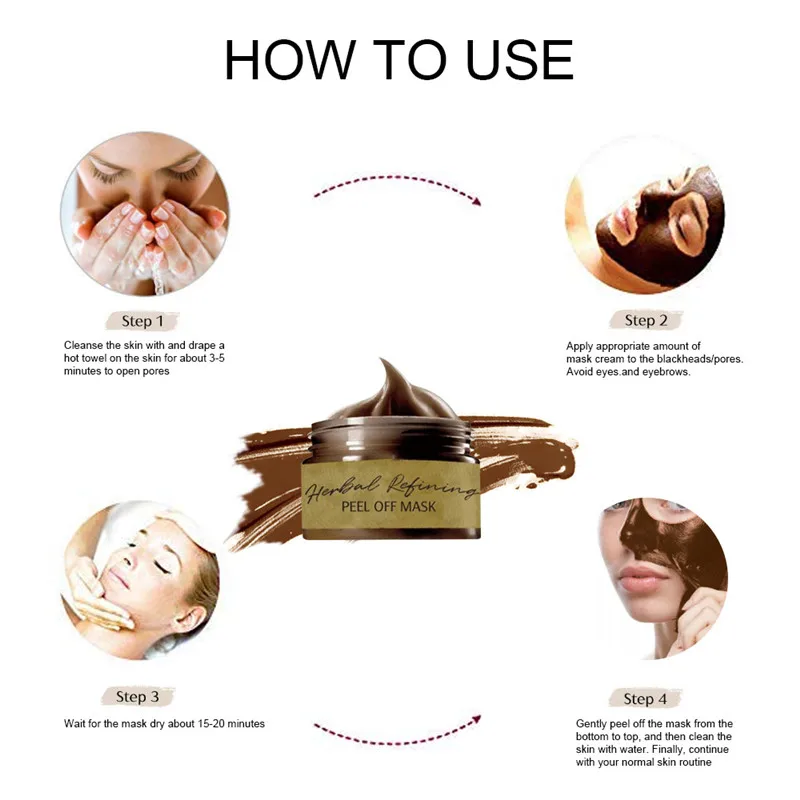 

Remove Blackhead Cleaning Face Cover Peel-off Face Cover Herbal Refining Beauty Tearing Pores Shrink Skin Care 120/80ml M3
