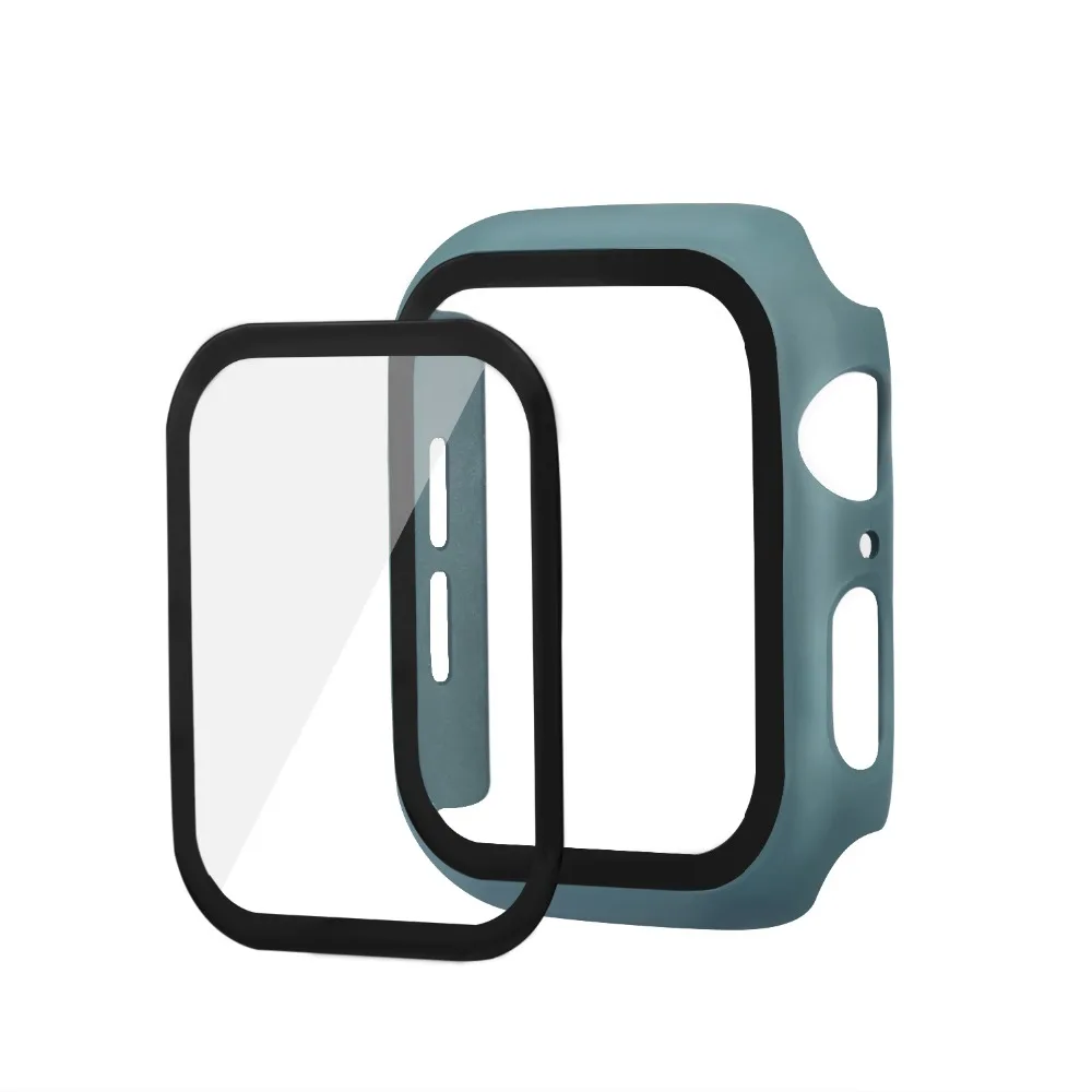 Полное покрытие для Apple Watch серии 5 4 3 2 матовый пластиковый бампер жесткий чехол рамка со стеклянной пленкой для iWatch защита экрана