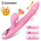 Телескопический вращающийся фаллоимитатор с подогревом, лизание языка, вибратор точки G, клиторальный стимулятор, 7 скоростей, женские интимные игрушки для взрослых