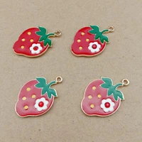 10pcs 12x38mm fruit strawberry earring female lovely girl simulation red strawberry for women fine jewelry accessies