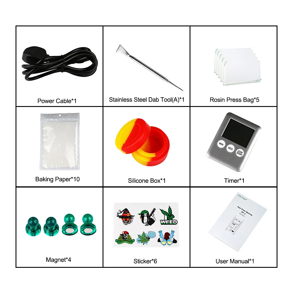 

4ton Hydraulic Rosin Press Machine KP 4 Heat Press 4 x 4inch dual heated plates Portable Oil Wax Extracting Tool 5 color 90-240v