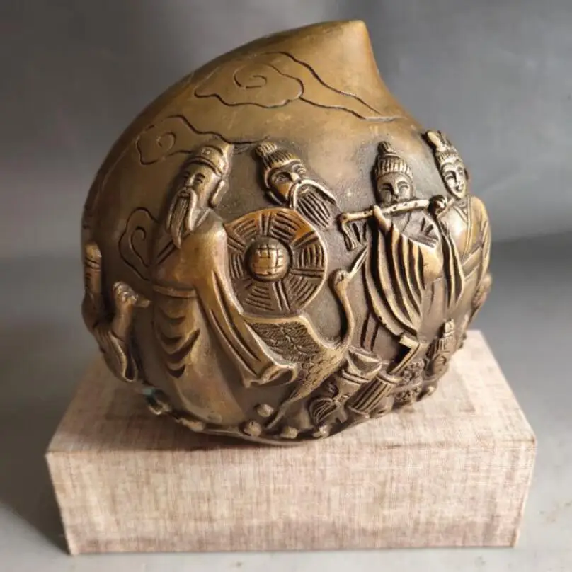 

China brass eight immortals Peach crafts statue