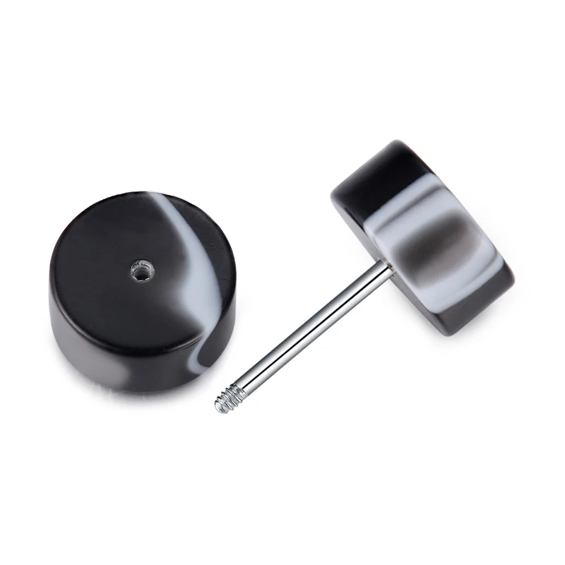 Классические нейтральные черные и белые круглые серьги 2 шт. простые шариковые