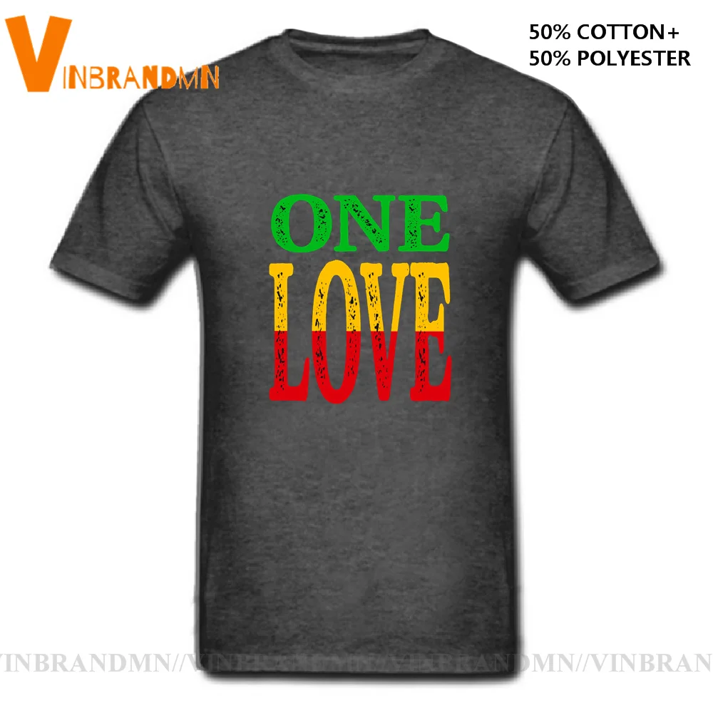 Европейская крутая Мужская футболка с подарком Веселая надписью One Love Jamaica Rasta Reggae