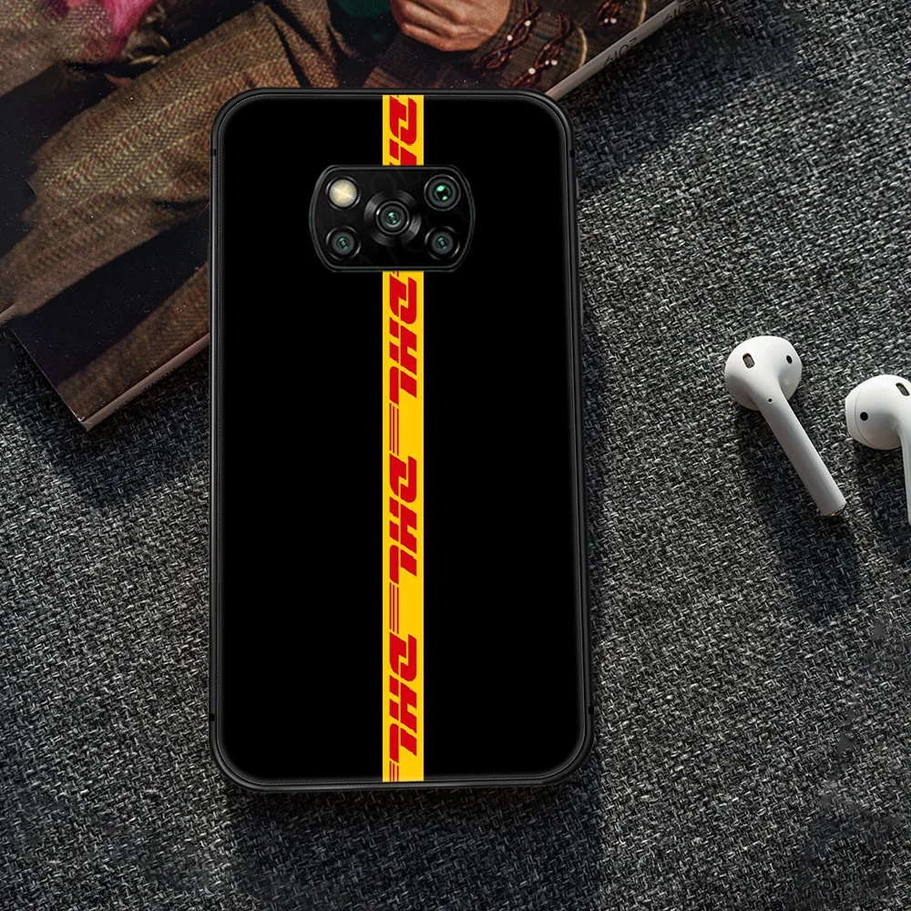 

label DHL yellow Phone case Cover Hull For Xiaomi Mi A2 A3 8 9 9T Note 10 Se Lite Pro black Cover Tpu Etui Fashion Waterproof