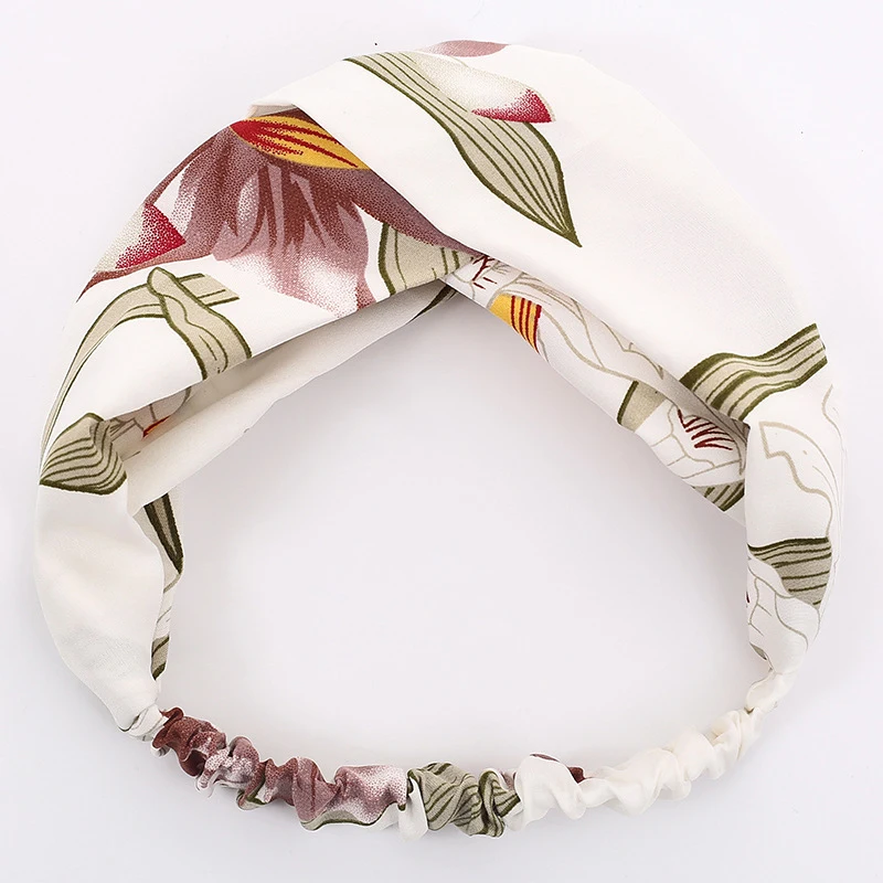 

Women Girls Summer Bohemian Hair Bands Print Headbands Retro Cross Turban Bandage Bandanas HairBands Hair Accessories Headwrap