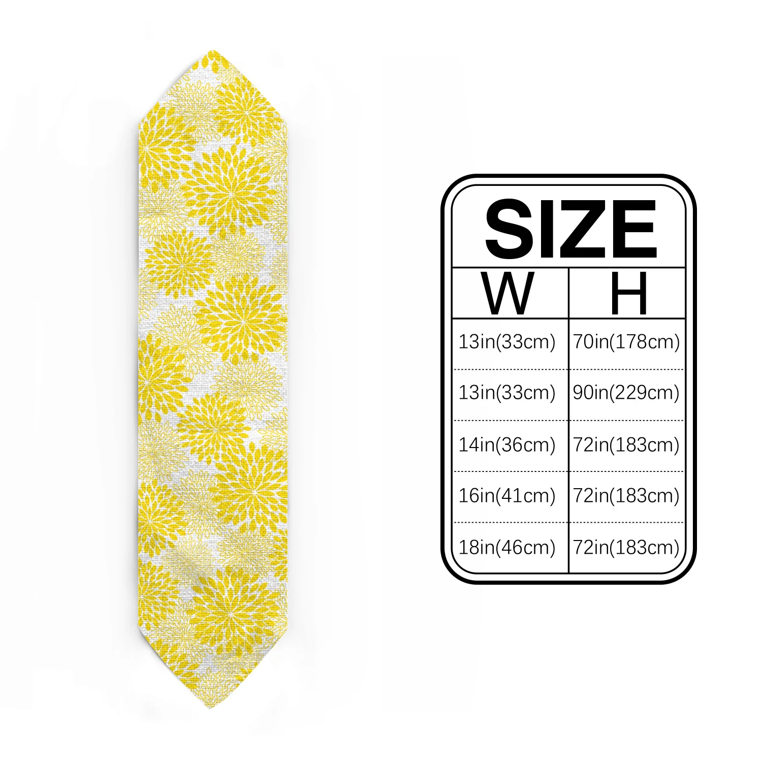 Абстрактная желтая современная настольная дорожка с цветами для свадебной