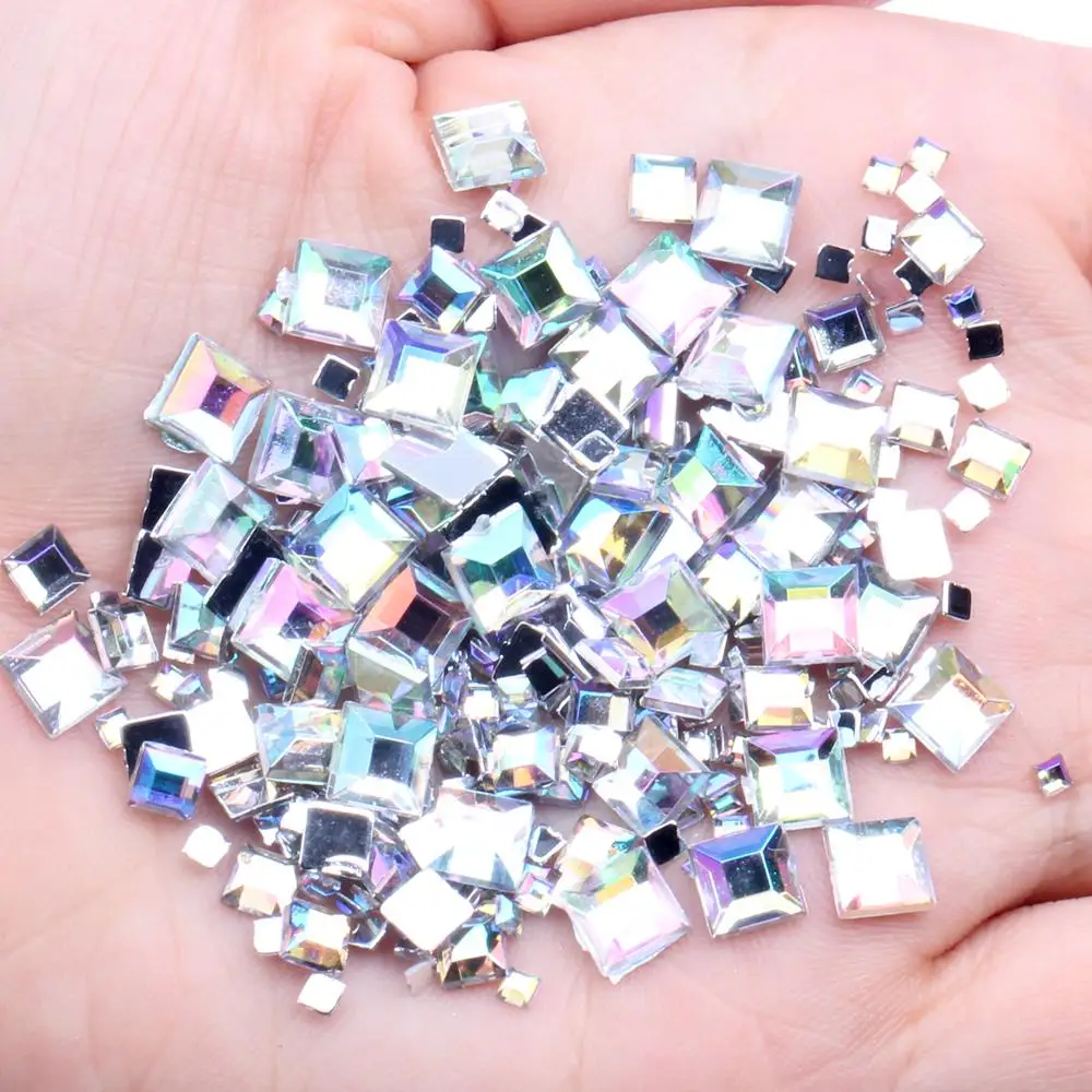 38 crystal ab Стразы для ногтей с плоской задней стороной 2 мм 4 мм 6 мм смешанные размеры 4 г около 180 шт для рукоделия Скрапбукинг Сделай Сам одежда для украшения ногтей - Цвет: 38 crystal ab