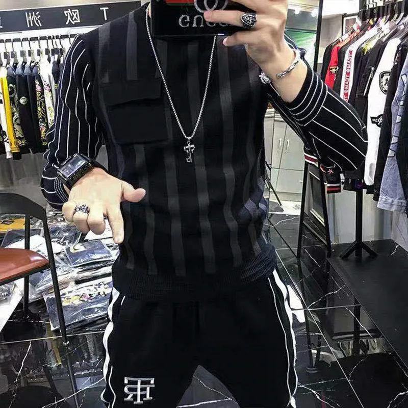 

2020 New Autumn And Winter Men's Clothes Thick Style Korean Version Long Sleeve Knitting Bottoming Shirt Fashion Pullover Top