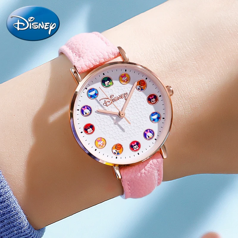 

2021 Cuties Kid's Quartz Watch Girl Young Ladies Leather Wristwatches Child Stainless Steel Clock Waterproof Women Hour Kid Gift