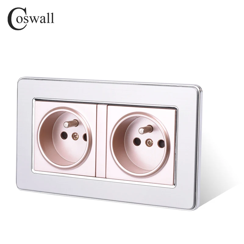 Двойная французская стандартная настенная розетка COSWALL 16 А роскошная