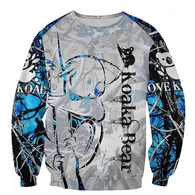 Красивые забавные толстовки Koala с 3D принтом осенняя Толстовка в стиле Харадзюку