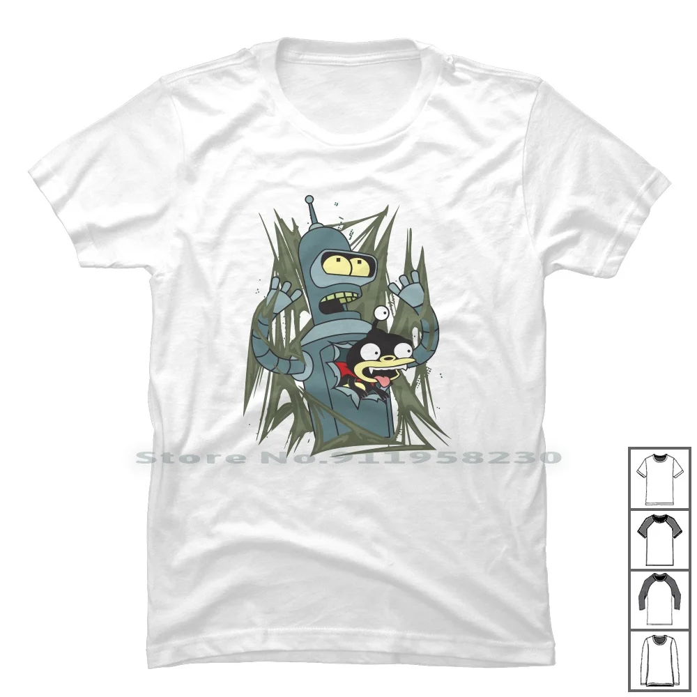 

Bender And Nibbler Attack! T Shirt 100% Cotton Cartoon Nibble Gamers Movie Gamer Game Bend Ali Lie End Ben