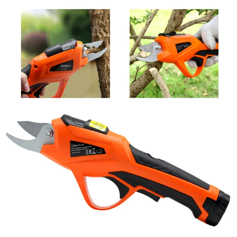 Electric Pruning Shears Rechargable Pruner Garden Tools Cuter Electric Cordless Orchard Branches Cutter Cutting Machine Scissors