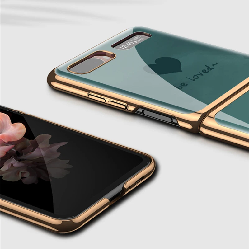 

Watercolor Patterned Glass Case for Samsung Galaxy Z Flip Cover Luxury Plating Frame Hard PC Back Cover for Z Flip 5G