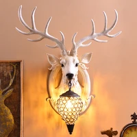 deer antler industrial design vintage wall lamp for farmhouse kitchen bar wall decor light background bedside horn lamp fixtures