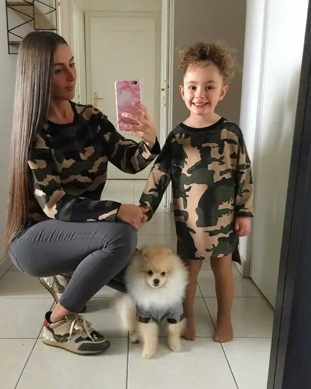 От 1 до 6 лет детское ТРАПЕЦИЕВИДНОЕ камуфляжное платье с длинными рукавами для