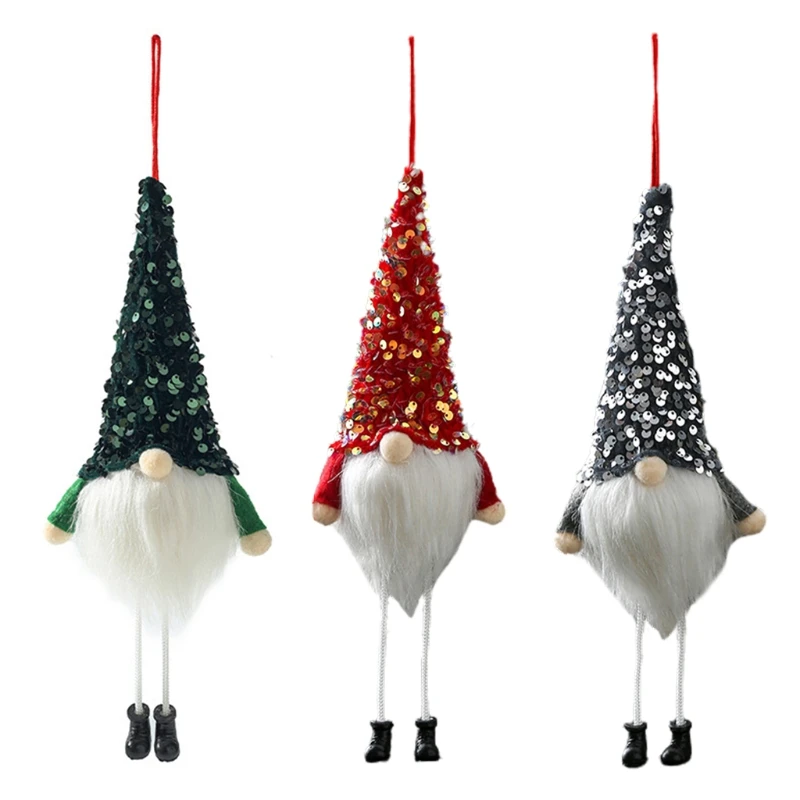 

Plush Glowing Gnomes Decorations Witch with Beards Hat Electric Pendant