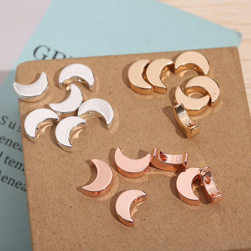 

20Pcs/Lot Moon Small Beads Charms Hole 2mm For DIY Making Necklace Bracelets Jewelry Wholesale 5*12mm