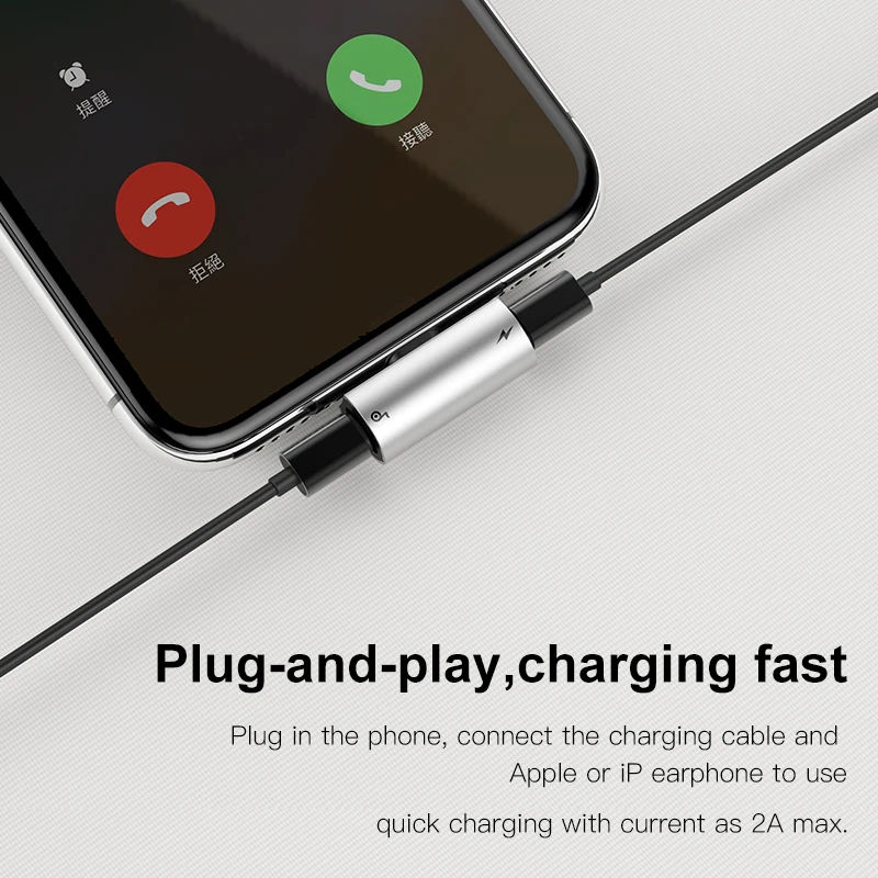 2 в 1 адаптер для наушников apple Lightning зарядный преобразователь iPhone 11 xs xr 8 7 6 plus