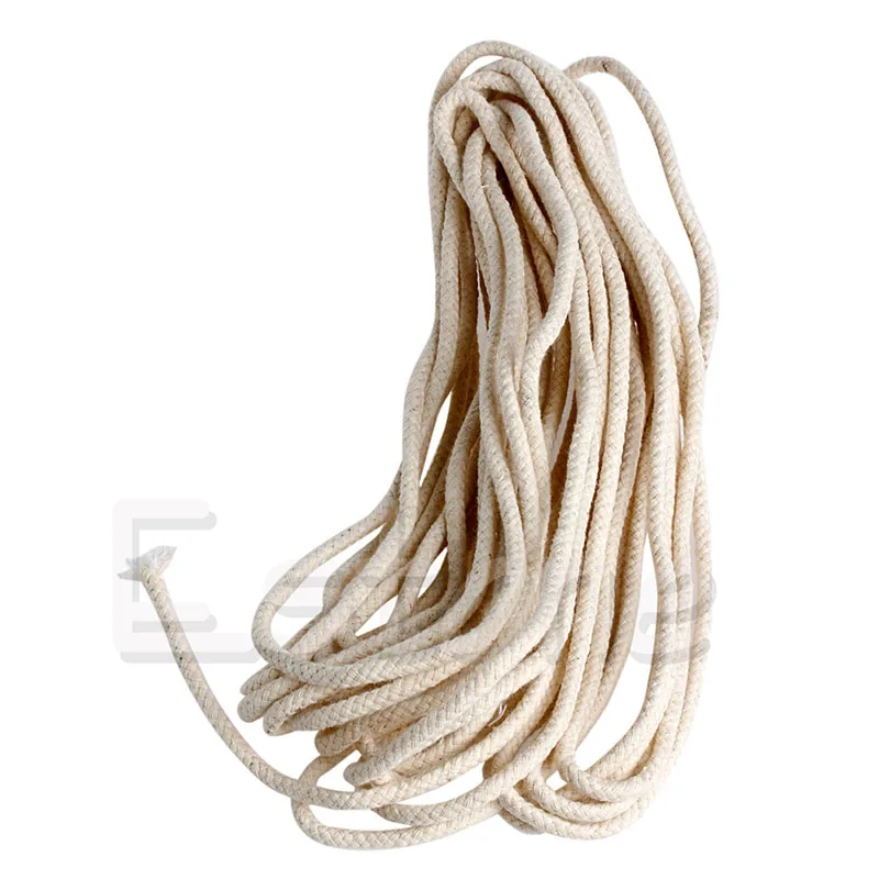 

10M (33 ft) Braided Cotton Core Candle Making Wick For Oil Or Kerosene Lamps 4mm H9EC