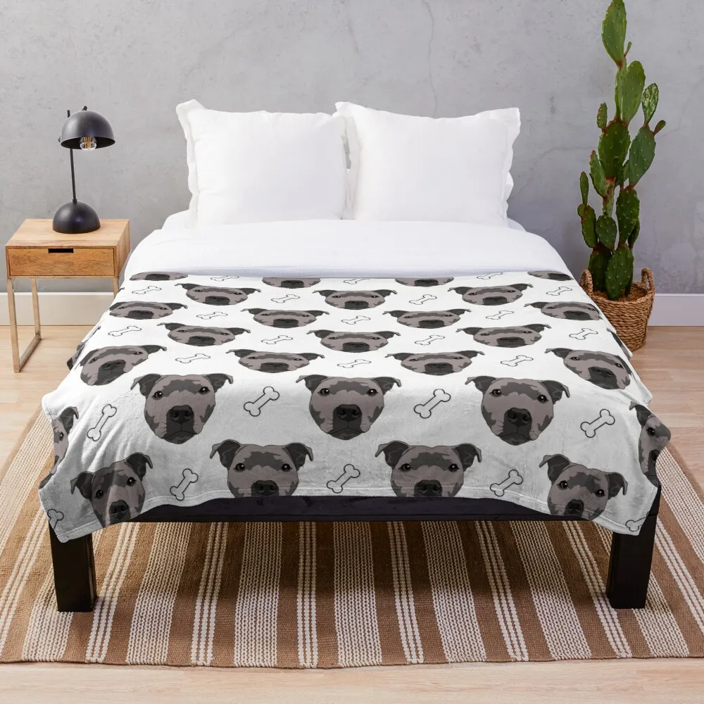 

Flo The Staffie Throw Blanket Fleece for Beds Thick Quilt Fashion Bedspread Sherpa Throw Blanket Adults Kids