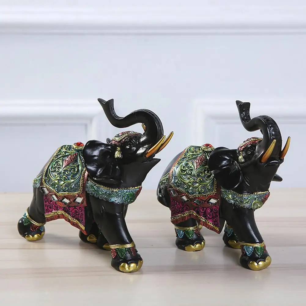 

Auspicious Elephant Statue Thailand Blessing Elephant Ornament Home Entrance Living Room office desktop Resin Decoration