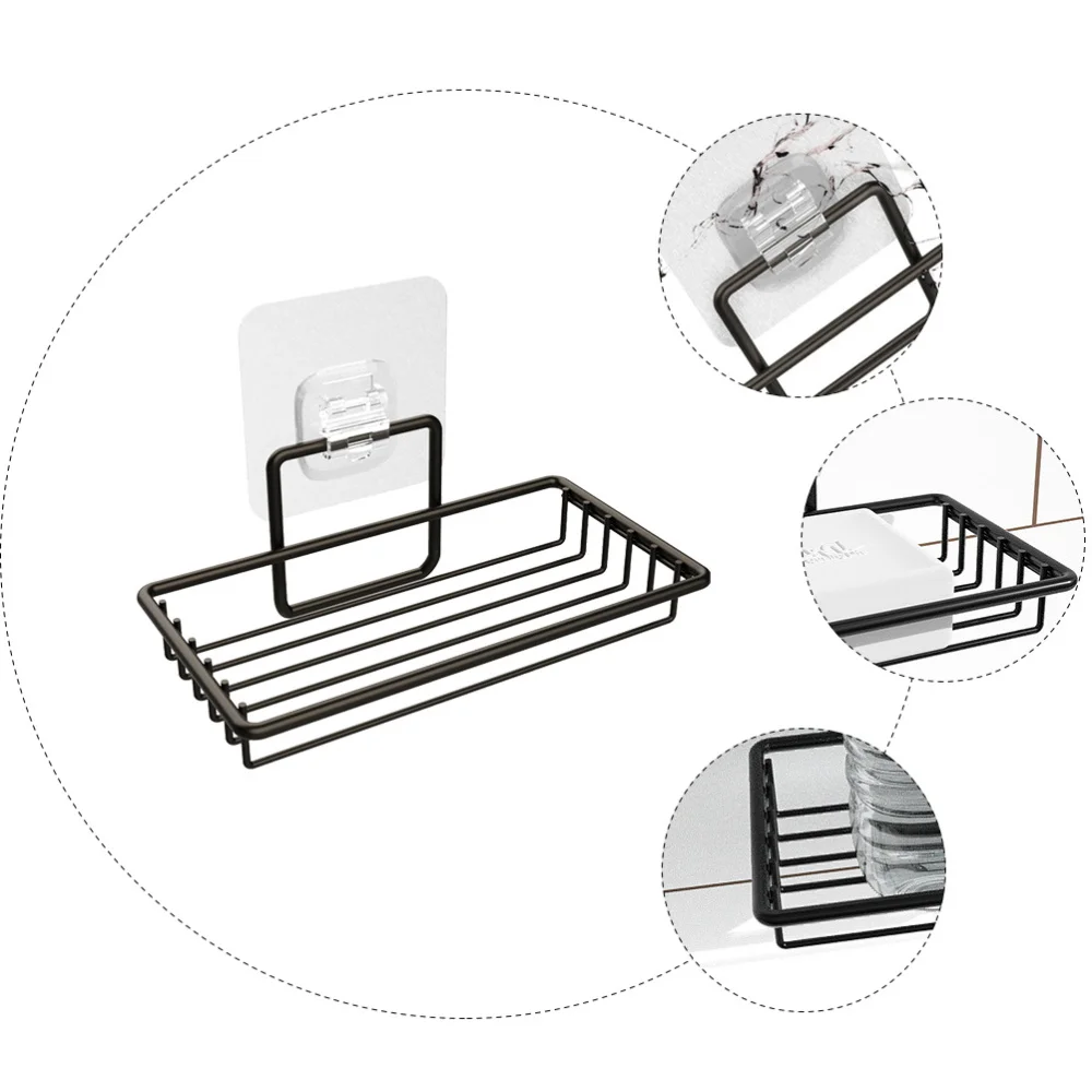 

Adhesive Soap Box Sponge Storage Rack Holder Stainless Steel Draining Shelf