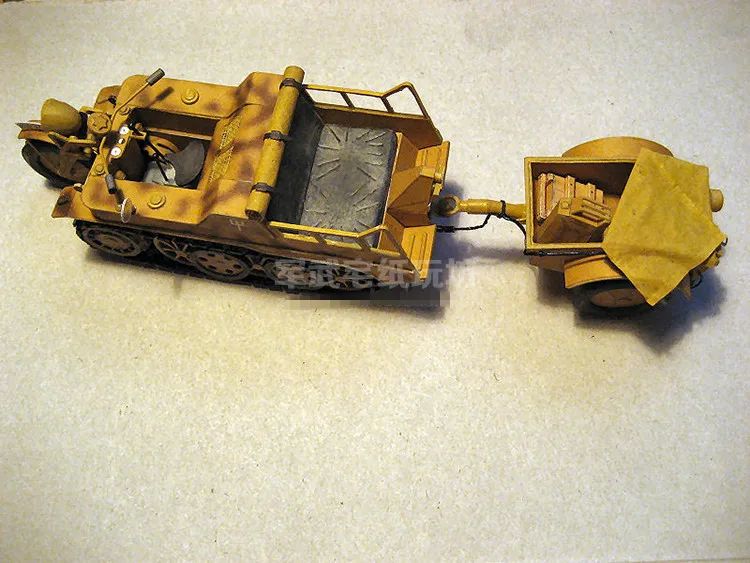 В масштабе 1:25 немецкий WW2 Sd.Kfz.2 Kettenkrad мотоцикл автомобиль DIY Бумажная модель набор игрушечные Пазлы ручной работы (art.: 3a397e2ed38) - 3a397e2ed38