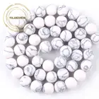 Цена по прейскуранту завода-изготовителя тусклой полированной Белый бирюзой чакра драгоценного камня бусины для самостоятельного изготовления ювелирных изделий браслет аксессуары 4681012 мм 15