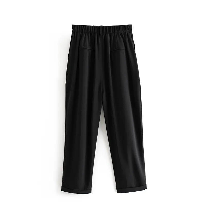 

HStar 2020 autumn Woman Fashion Casual Straight Pants office lady Solid Regular Basic Trousers female elegant Pants