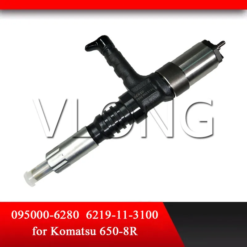 

New Common Rail Fuel Dies/el Injector Assembly 6219-11-3100 6219113100 095000-6280 9709500-628 For Komatsu PC650-8R