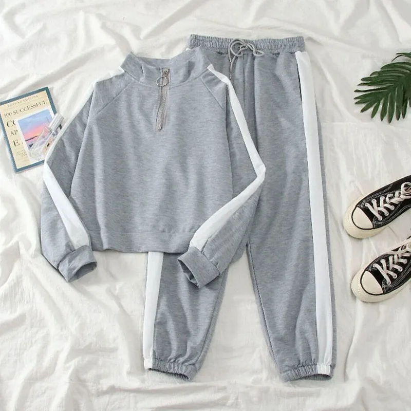 

Women 2pcs Suit Harajuku Pantalon Streetwear Wide Leg Harem Pants 2 Piece Sets For Womens Outfits Pant Tracksuits Sweat Suits