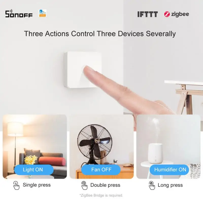 

SONOFF SNZB-01 Wireless Switch Smart Home Zigbee Version Handy Button Works With SONOFF ZigBee Bridge IFTTT eWeLink APP Hot