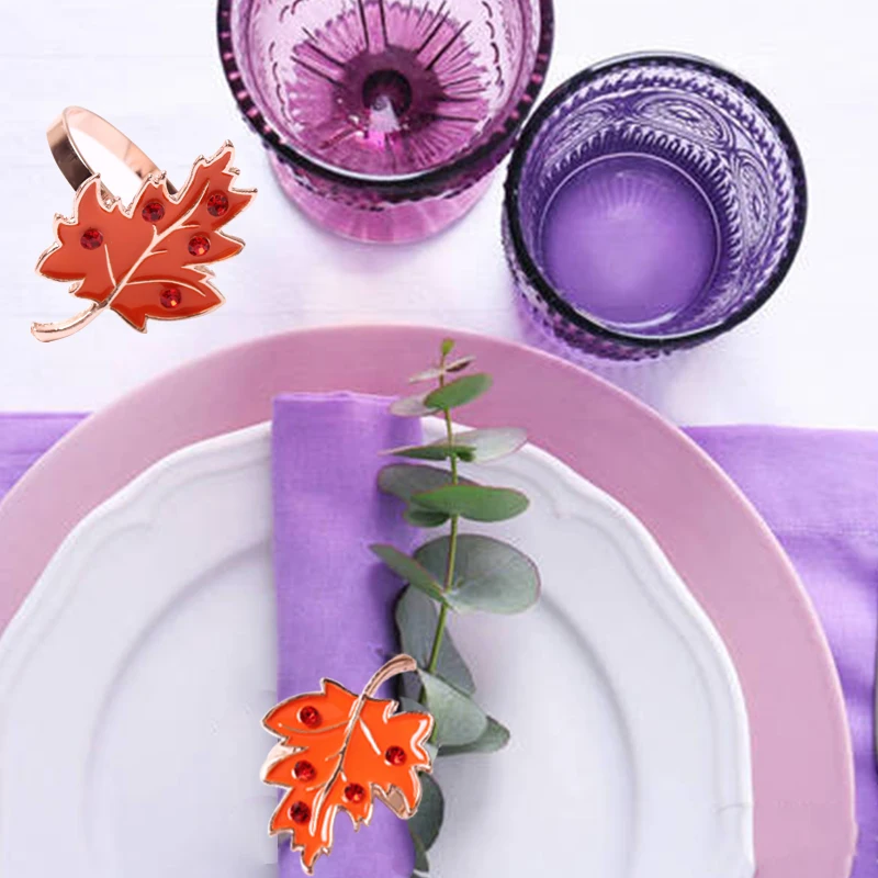 Кольца для салфеток в виде кленового листа украшение кухни с подвеской листьев