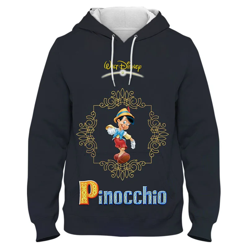 

New Disney Pinocchio 3D Print Men's Harajuku Hoodie Cartoon Anime Spring Fashion Women Sweatshirt Streetwear Children Clothes