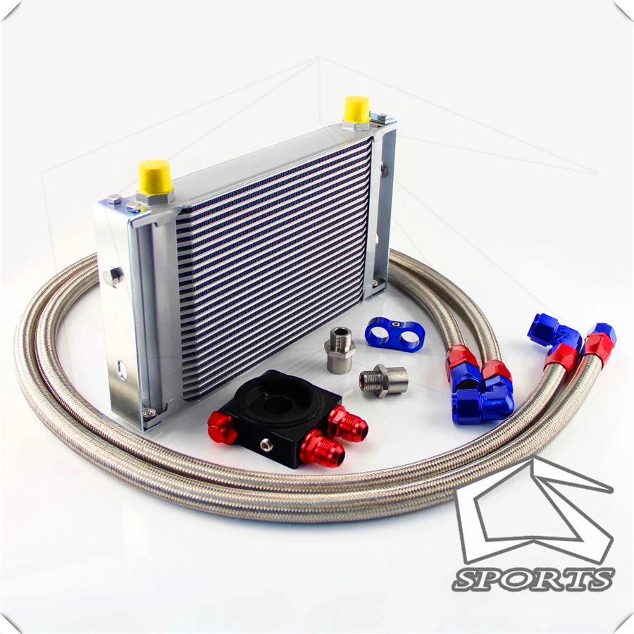 Universal AN10 Thermostatic / Thermostat Sandwich 25 Row Oil Cooler Kit |