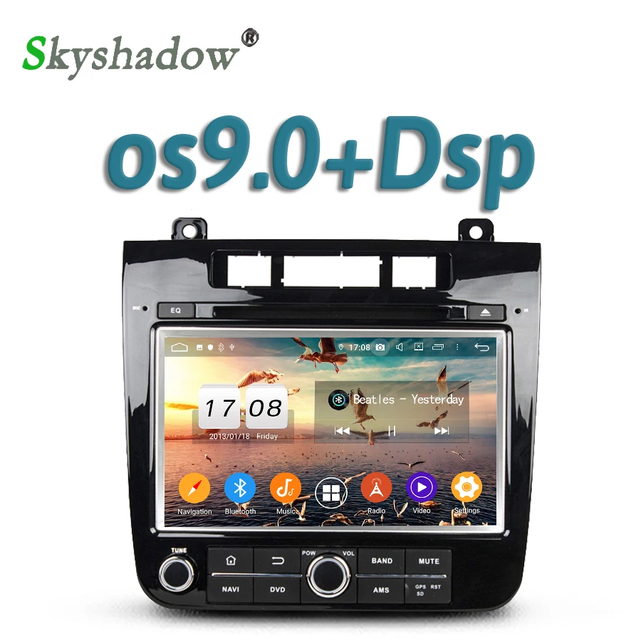 DSP Android 9,0 8 ядерный 4 Гб+ 32 ГБ Автомобильный dvd-плеер Wifi RDS радио Bluetooth 4,2 gps карта для VW TOUAREG 2010-2013
