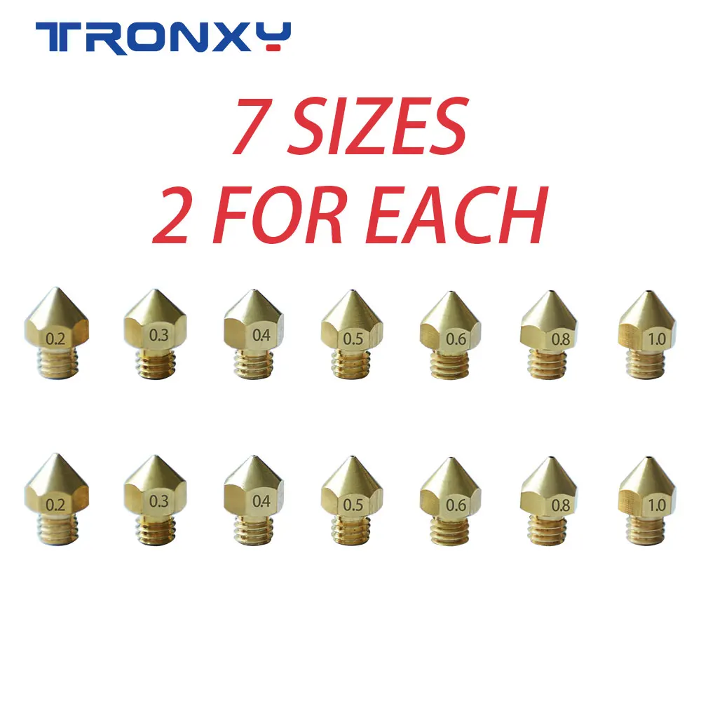 2 pcs Tronxy качественный продукт M6 с зажимом медной проволоки насадка 3D-принтеры частей 0,2 0,3 0,4 0,5 0,6 0,8 1,0 мм Размеры насадка для 1,75 мм нити - Цвет: 2 pcs