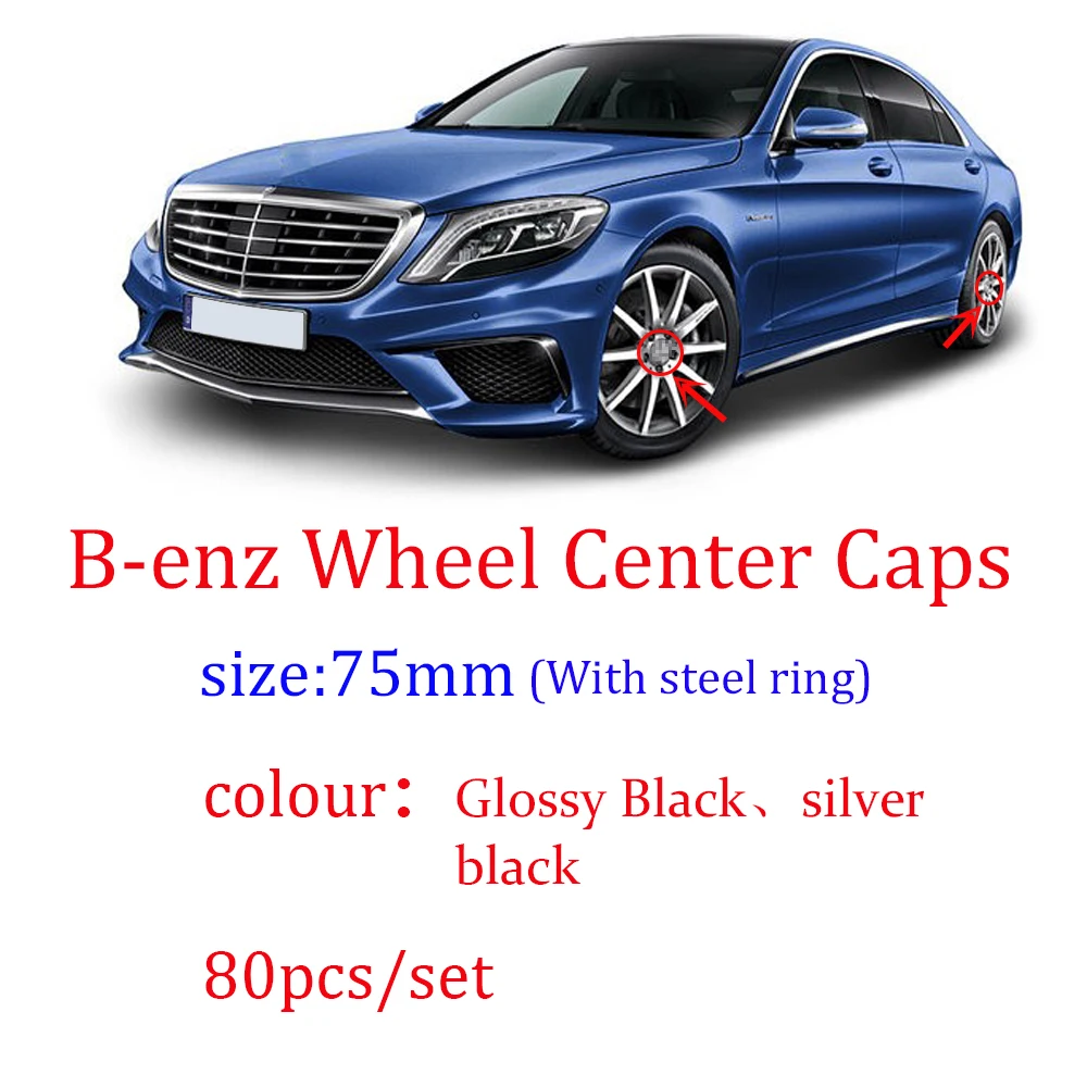80 шт 75 мм лоснистые черные стайлинга автомобилей колпак ступицы центра колеса