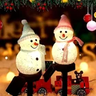 1 шт. уличные рождественские светодиодные светильники на солнечной батарее, снеговик, свет, Ландшафтные украшения, газон, серия xami, мультяшный снеговик, наземная лампа для сада