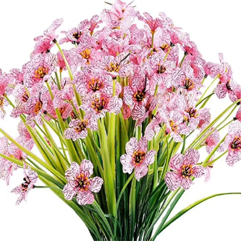 

5 Fork Spring Grass Flower, Small Plum Blossom High-quality Simulation Bouquet Campus Office Hotel Home Wedding DIY Decoration
