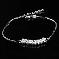 new arrival double layer little ball chain bracelet wholesale 925 sterling silver bracelet chain for women wedding jewelry gift