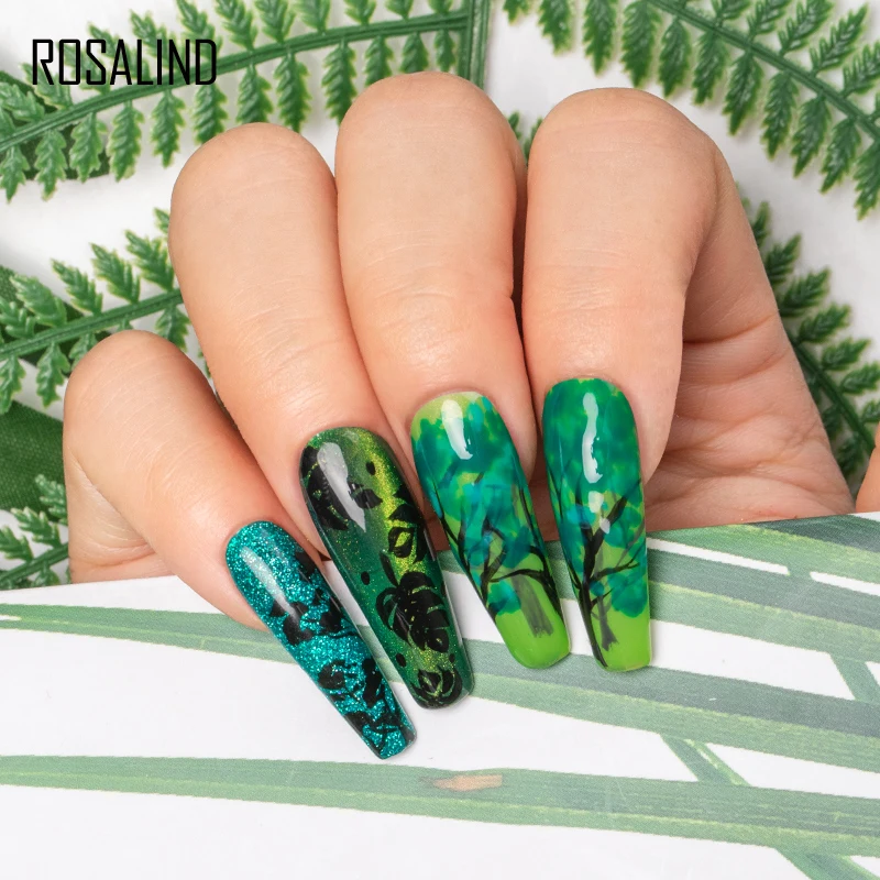 Гель-лак для ногтей ROSALIND серия зеленого цвета маникюра гибридные Лаки нужен