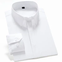 fallwinter mens workwear long sleeve shirt dark button business formal shirt white mens workwear solid color base shirt