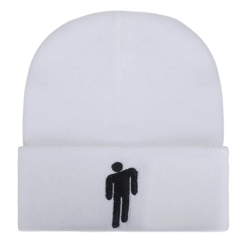 Зимние шапки для мужчин и женщин с вышивкой Billie Eilish Beanie Hat для женщин и мужчин, вязаные теплые однотонные хип-хоп повседневные с манжетами, широкий берет-Боб - Цвет: P4