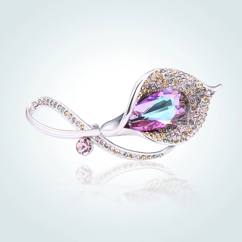 Warme Farben Кристалл от Swarovski Броши для женщин богемные цветы в форме брошь костюм шарфы Заколки ювелирные аксессуары