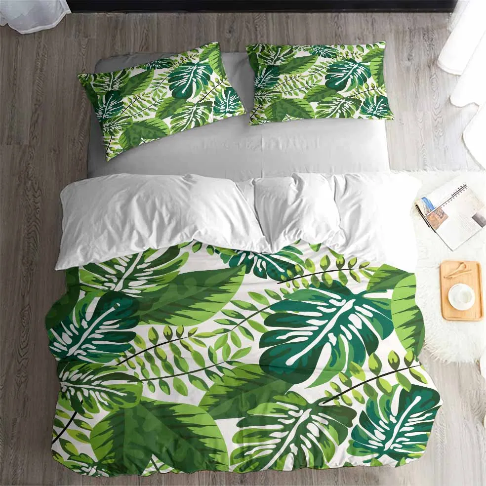 Фото 3d комплект постельного белья HELENGILI пододеяльник с принтом тропических растений