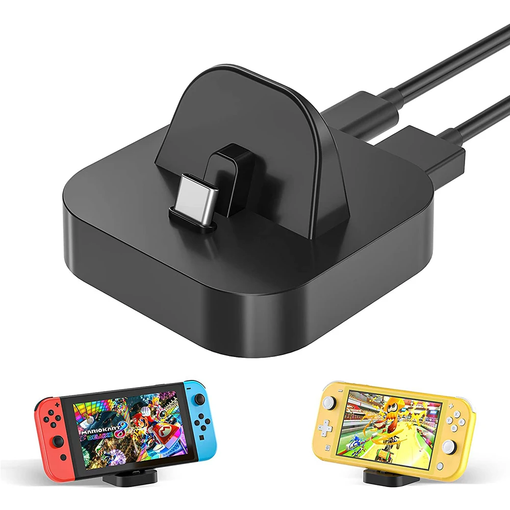 

Charging Stand for Nintendo Switch and Switch Lite, Compact Charger Dock Station with Type C Port Portable Mini Power Adapter