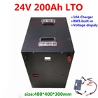 Водонепроницаемый 24V 200Ah LTO 24v 200ah аккумулятор из лития и титана пакет с bms для солнечной системы хранения энергии дома + 20A зарядное устройство